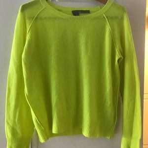 360cashmere neon yellow sweater like new condition